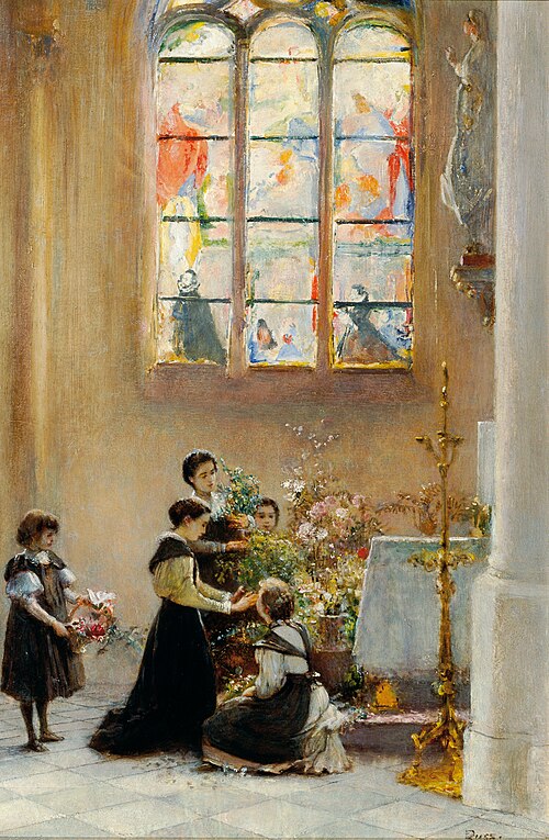 Fest St. Maria in einer Kirche in Venedig, 1895, Franz Russ the Younger