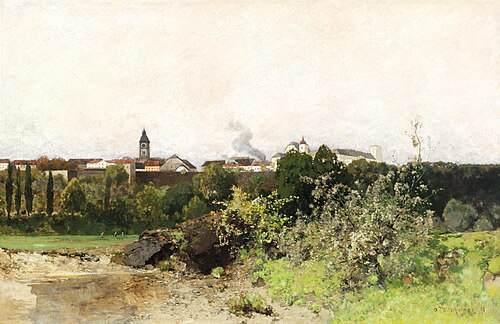 View of Enns on the Danube, 1897, Adolf Gustav Ditscheiner