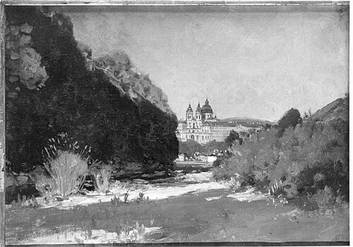Landschaft bei Stift Melk, 1850, Adolf Gustav Ditscheiner