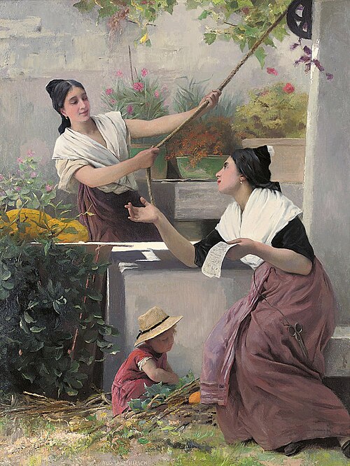 Gossips at the Well, , Auguste Alexandre Hirsch