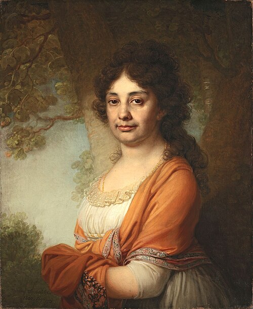 Портрет неизвестной в желтой шали, 1800, Vladimir Borovikovski