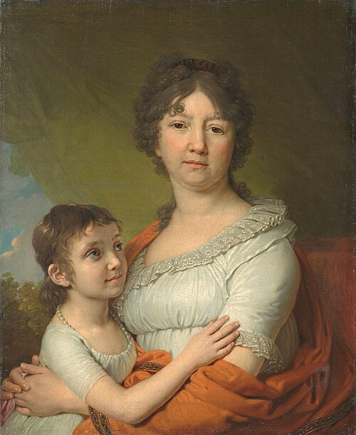 Портрет А.Е. Лабзиной с воспитанницей С.А. Мудровой, 1803, Vladimir Borovikovski
