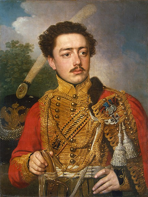 Portrait of Pavel Masyukov, the Cavalry Captain of the Life-Guards Hussar Regiment, 1817, Vladimir Borovikovsky