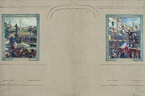 Esquisse pour la mairie du 12ème arrondissement de Paris : Place de la Nation. Place de la Bastille, 1910, Claude-Charles Bourgonnier