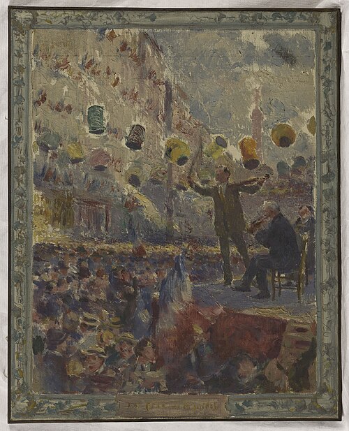 Esquisse pour la mairie du 12ème arrondissement de Paris : Le bal du 14 Juillet, 1910, Claude-Charles Bourgonnier
