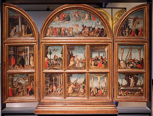 tabernacolo con le storie della vita e della passione di cristo, , Bernardino Butinone