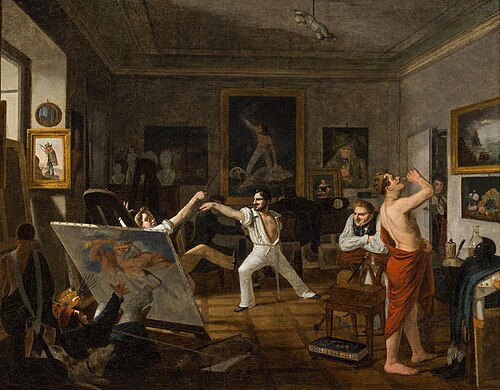 In the painter's studio, 1836, Josef Weidner