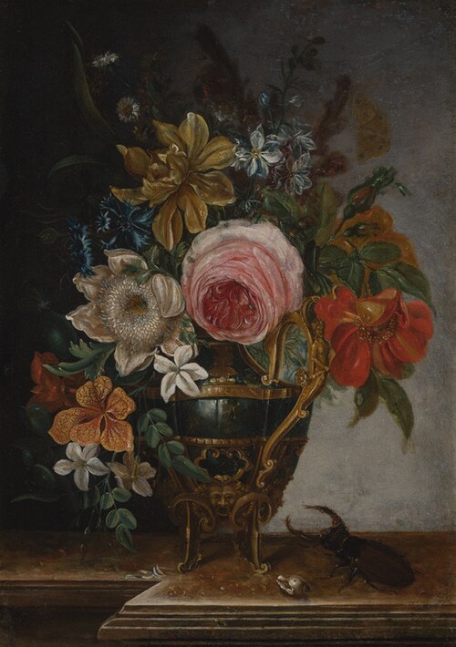 Bouquet in a Mannerist Vase, , Caspar Hirscheli