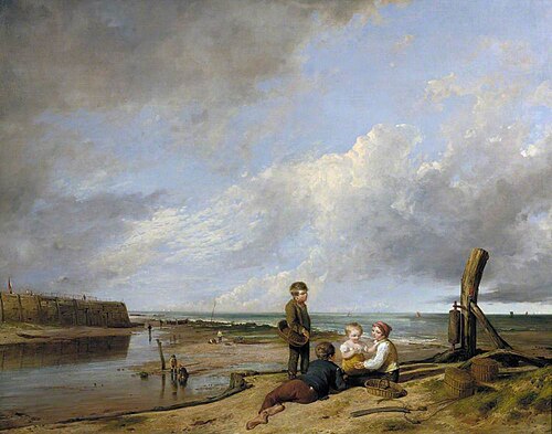 Shrimp Boys at Cromer, Norfolk, 1815, William Collins