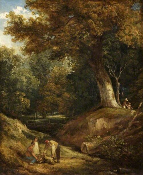A Woodland Glade with Figures, , William Collins