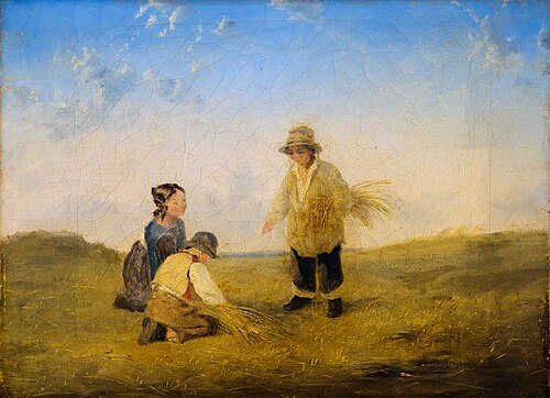 Three Figures Gathering Wheat, 1827, William Collins
