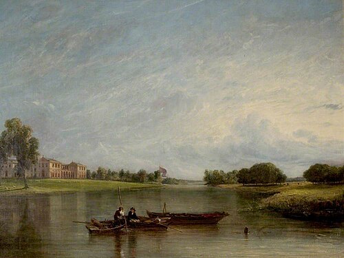 View of the South and West Fronts of Clumber House, Nottinghamshire, , William Collins