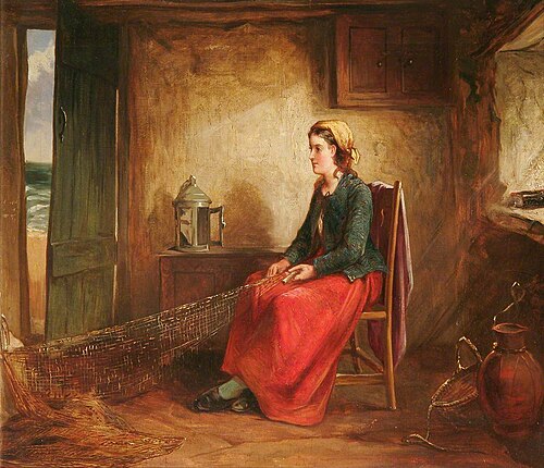 Girl Mending Nets, , William Collins