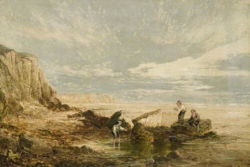 Beach, Boys Sailing a Toy Boat, , William Collins