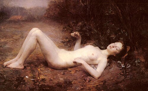 A Nude with Mandoline, 1873, Georges Callot