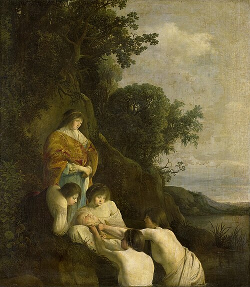 Les filles de Pharaon retrouvant Moïse enfant, 1635, Paulus Bor