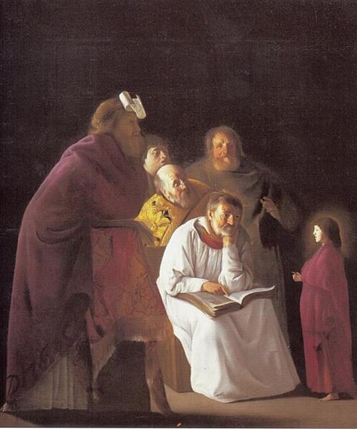 The twelve year old Christ disputing in the temple with the Doctors, 1630, Paulus Bor