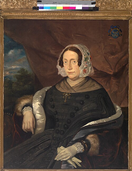 Portret van mevrouw A.M. IJzendoorn-Imans., 1846, Petrus Theodorus van Wijngaerdt