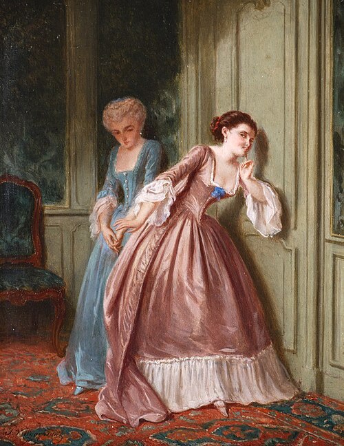 Listening at the door, , Petrus Theodorus van Wijngaerdt