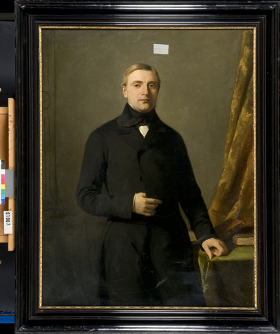 Portrait of waarschijnlijk Johan Eliza Carel van Manen (1820-1907), 1854, Petrus Theodorus van Wijngaerdt