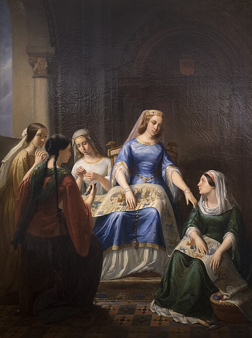 La Reine Mathilde travaillant à la Telle du Conquest, 1848, Alfred Guillard