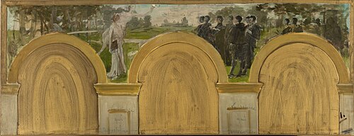 Esquisse pour le salon des Sciences de l'Hôtel de ville de Paris : L'Enseignement de la Science., 1890, Henry Lerolle