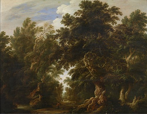 Landscape with a deer hunt, 1630, Alexander Keirincx