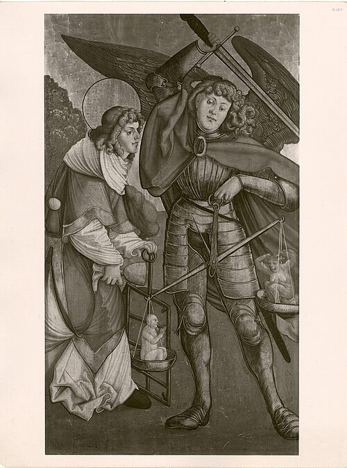 Heiliger Laurentius und Erzengel Michael mit Schwert und Waage, 1459, Michael Wolgemut