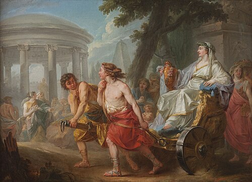 Cleobis and Biton with Cydippe in the Front of Hera Temple, 1764, Jean Bardin