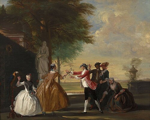 Blindman's buff, 1740, Cornelis Troost