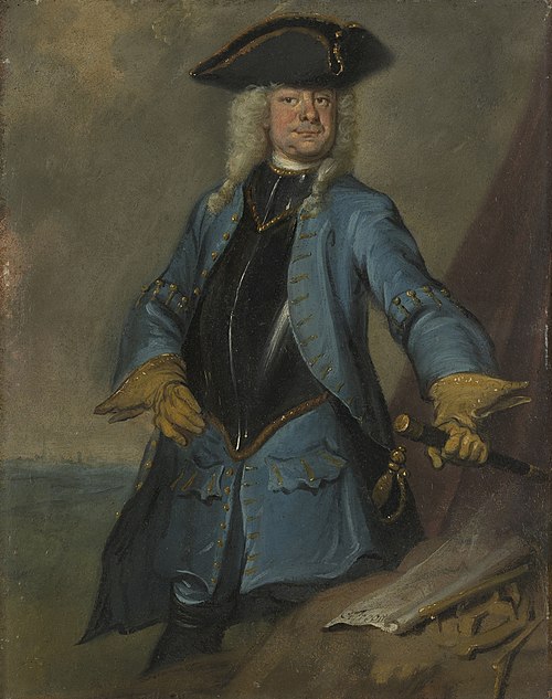 Portrait of Gerrit Sichterman, Quartermaster General of the Cavalry, Colonel of the Orange-Groningen, 1725, Cornelis Troost