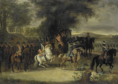 Inspection of a Cavalry Regiment, perhaps by William of Hesse-Homburg, 1742, Cornelis Troost
