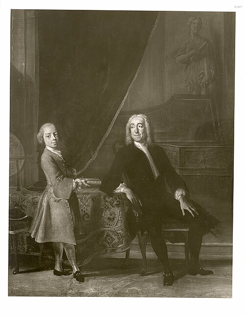 Double portrait of an unknown man and a boy, 1722, Cornelis Troost