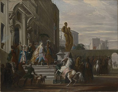 Aeneas und Dido brechen zur Jagd auf, 1731, Cornelis Troost
