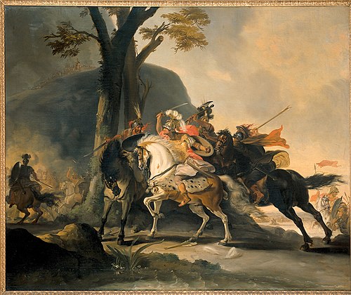 Alexander de Grote in de slag tegen de Perzen bij de Granikos, 1737, Cornelis Troost