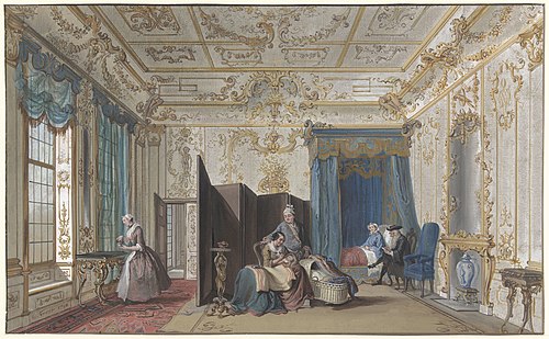 The Delivery Room, 1748, Cornelis Troost