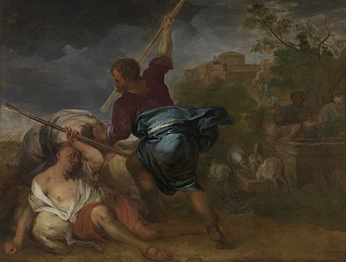 Moses defends the daughters of Jethro, 1680, Louis de Deyster