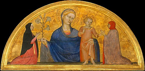 Madonna and Child with Donors, 1365, Giovanni da Milano