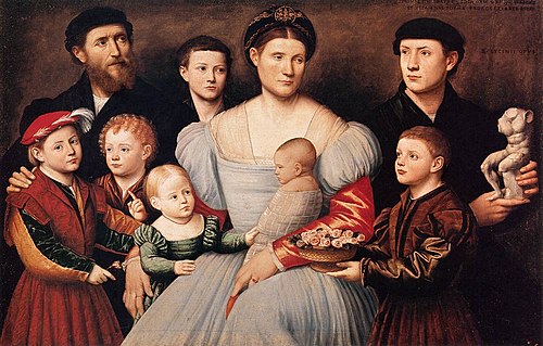 Portrait of Arrigo Licinio and His Family, 1550, Bernardino Licinio