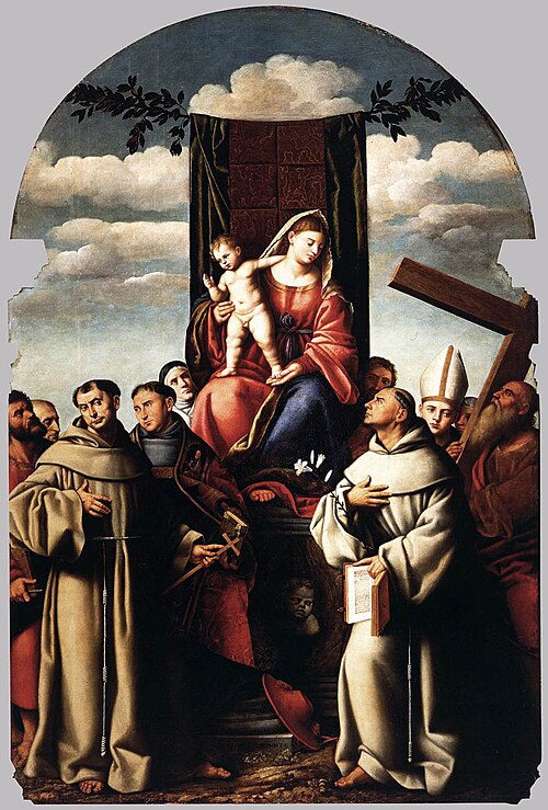 Virgin and Child Enthroned with Saints, 1535, Bernardino Licinio