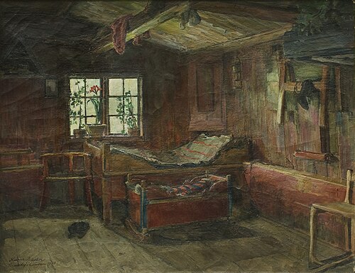Interiør Straalsjøhaugen, 1900, Harriet Backer