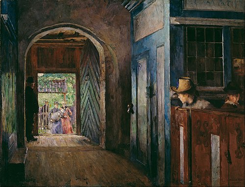 Baptème dans l'église de Tanum, 1892, Harriet Backer