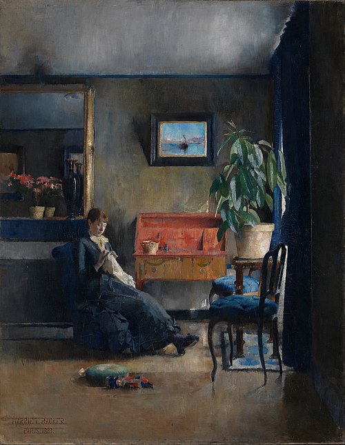 Intérieur bleu, 1883, Harriet Backer