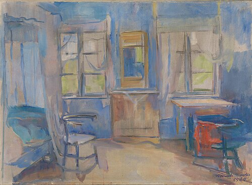 Interior from Einabu in Foldal, 1920, Harriet Backer