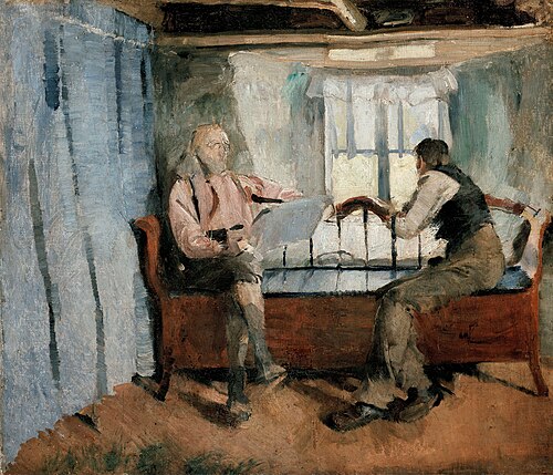 Farm Interior, Knabberud in Bærum, 1886, Harriet Backer