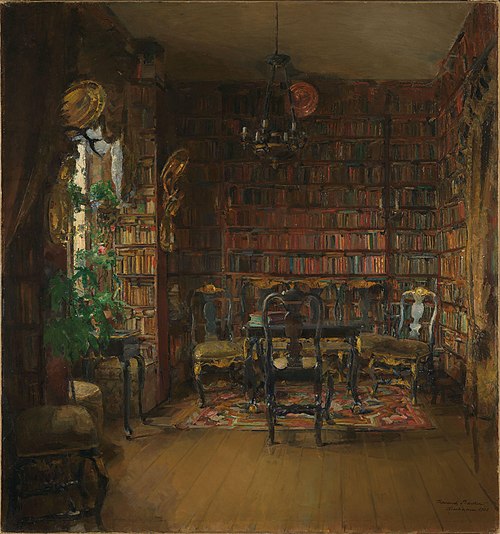 The Library of Thorvald Boeck, 1902, Harriet Backer