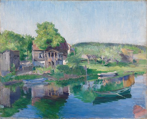 River landscape at Sandvikselven, 1890, Harriet Backer
