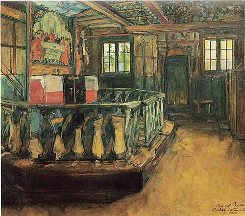The Altar at Uvdal Stave Church, 1909, Harriet Backer
