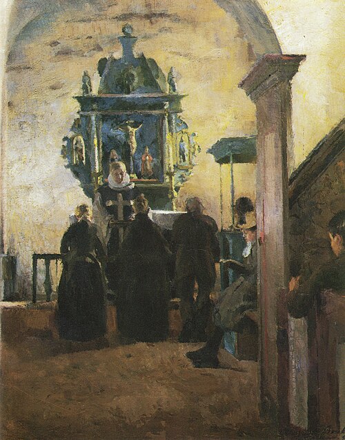 The Altar at Tanum Church in Bærum, 1891, Harriet Backer