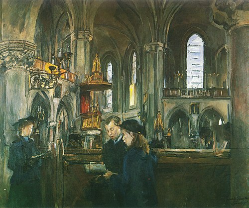 Interior from the Church Trefoldighetskirken, 1906, Harriet Backer